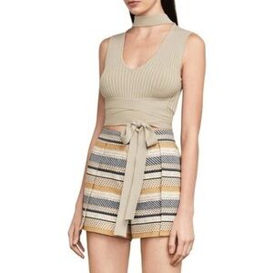 BCBGMAXAZRIA Women's Hana Taupe Crop Top Size Small
